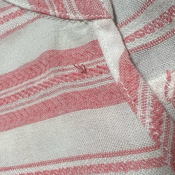 ENTRO Pink/Ivory Striped Long Bell Sleeve Mini Dress Size Small Spring Party - Picture 12 of 12